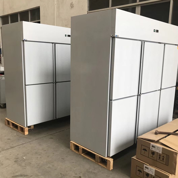 LED digital display Air Cooling 6 Door Upright Freezer
