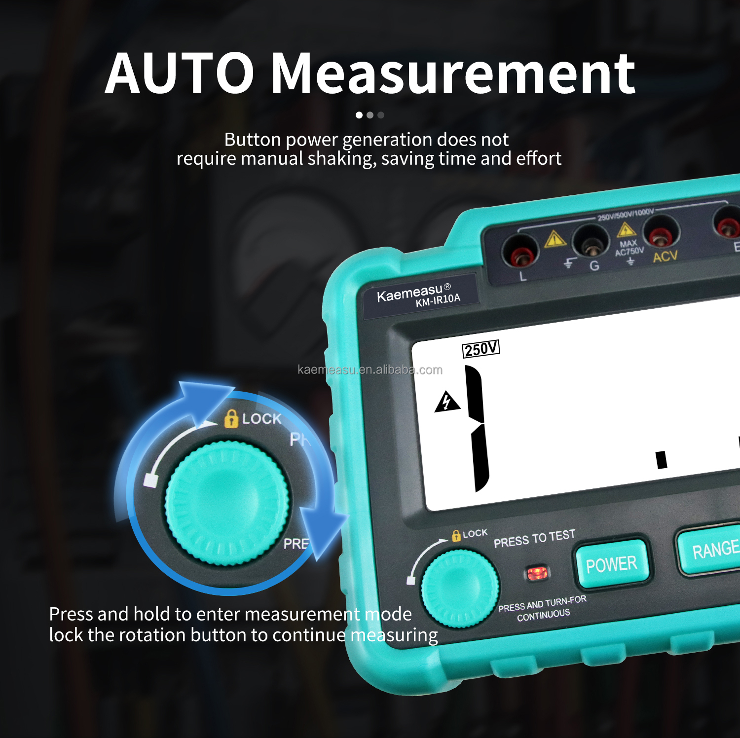 IR10B Insulation Resistance Tester 1000V 2500V Overload Protection Digital Insulation Resistance Tester