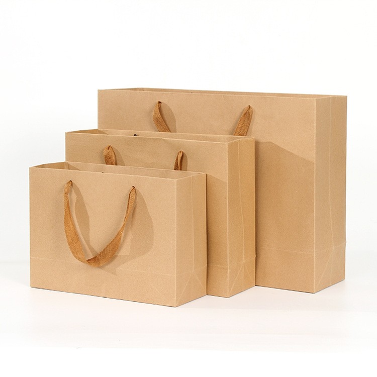 Antiwear Moistureproof Kraft Paper Gift Bags With Handles Multipurpose