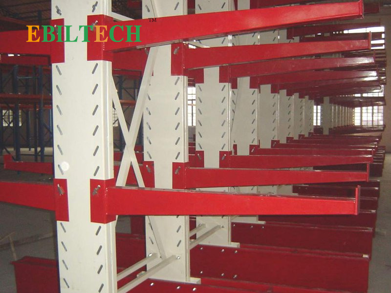 Roller Cantilever Storage Rack System , Tire Cantilever Pallet Rack Shelving Galvanized
