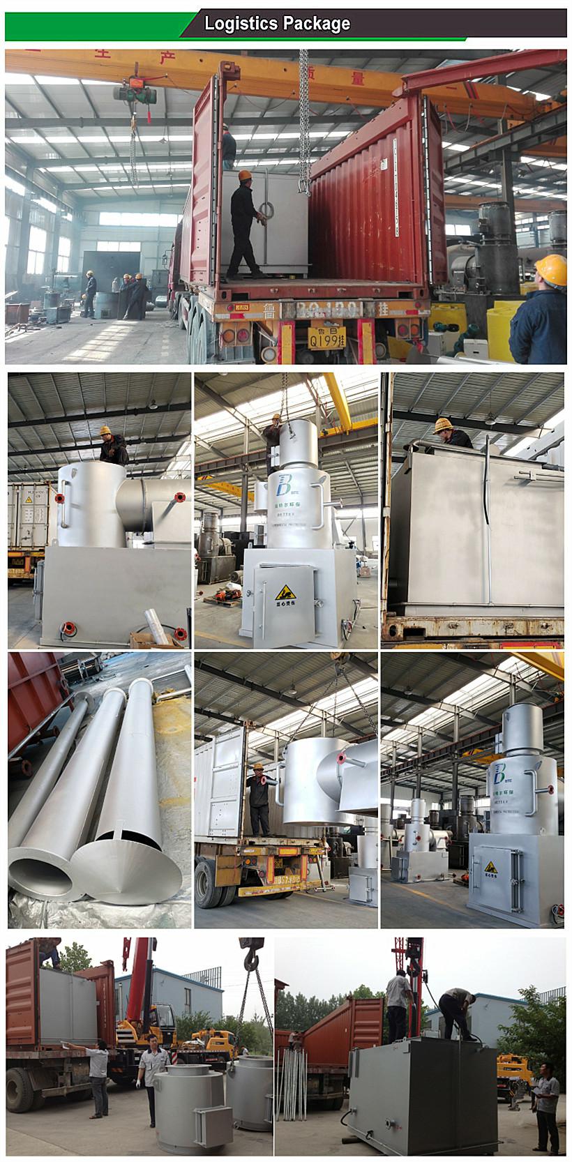 Animal Incineration in Industry Two Combustion Chambers for 750L/H Waste Treatment
