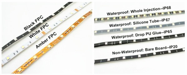 5050 RGB Flexible LED Strip Lights Pure / Warm White Multi Colours Drop Glue