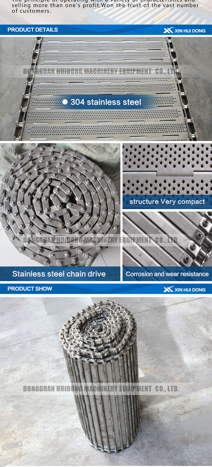 Fire Resistant Roller Track Conveyor , Collapsible Roller Conveyor With SS Wire Mesh Chain Link Plate