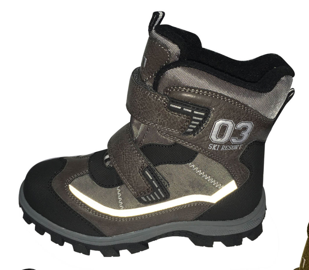 Kids Snow Boots Warm Winter Fur Boots PU Boots Big Velcro Non-Slip Boots Outdoor Boots Anti Slip Boots