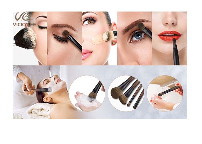 Fiber Imitation wooden handle ODM Face Brush Set