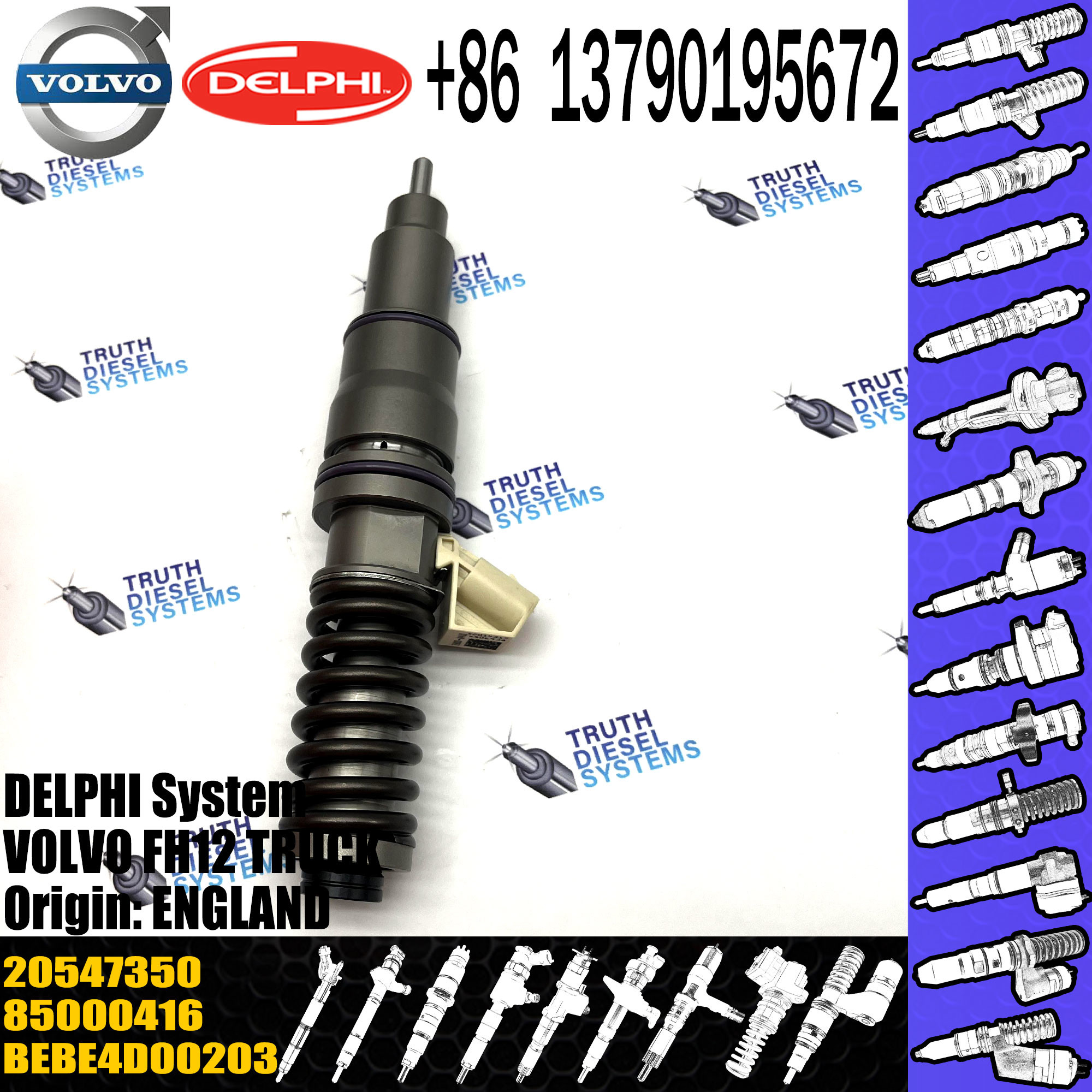 New Diesel Fuel Injector 20547350 VOE20547350 BEBE4D30001 For VOL 20569291 20564425 BEBE4D00001 BEBE4D00002