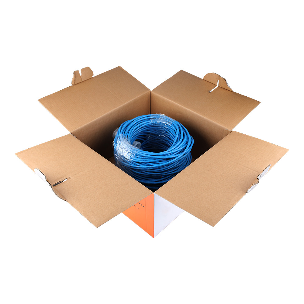 Pure Copper 24awg 2pr 4pr Cat 6 Lan Cable 305m 1000ft 0.56 Utp Pass Test