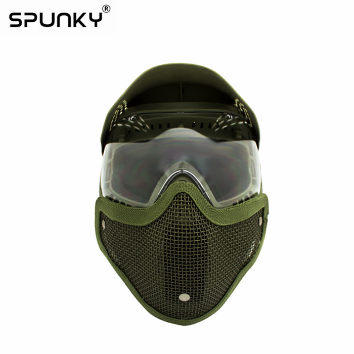 Full Head Cover Paintball Mask Goggle with Wire Mesh Half Face Mask Protection