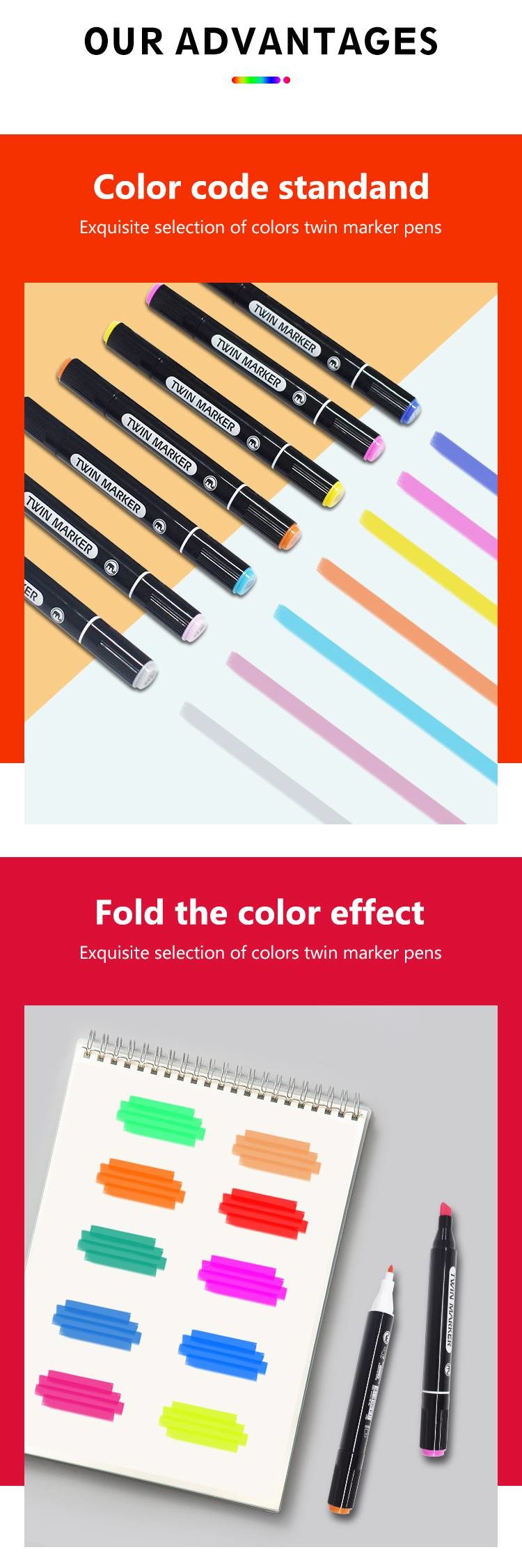 Double Headed Color Marker Set 80 Colors Kids Painting Set For School Home