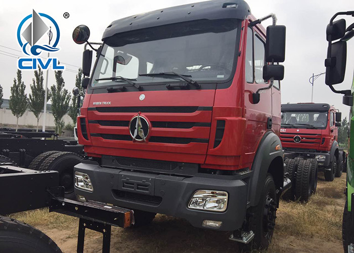 New Beiben 6x6 6x4 Cargo Truck Chasssis With Good Quality And Price red color 380hp model 2638 2642