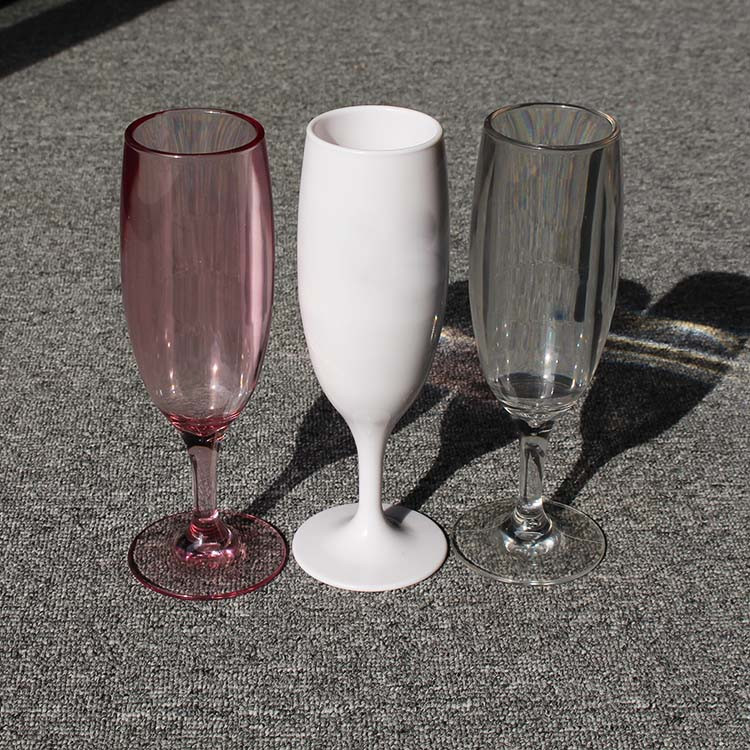 Premium Recyclable Plastic Champagne Glasses 180ml 6oz Unbreakable