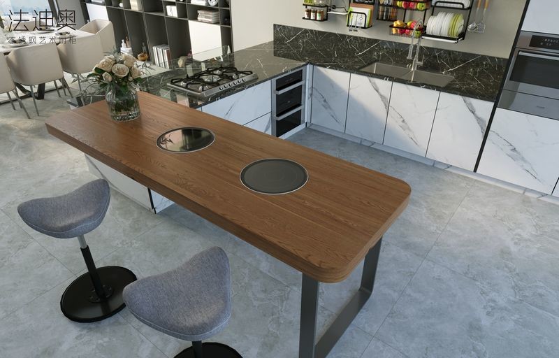 Open L Shaped Kitchen Cabinets Space Expanding Design With Integrated Bar