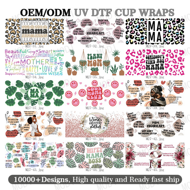Custom Mama'S Day UV DTF Transfers For Libbey Glass Tumblers Durable And Washable Designs