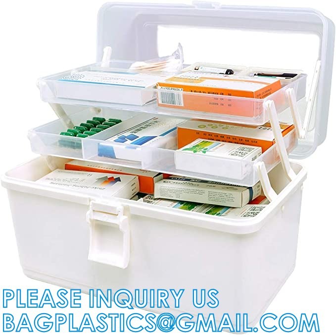 First Aid Kit Storage Containers Medicine Box Organizer, Cabinet, Medicine Supplies Bin, Emergency Tool Set