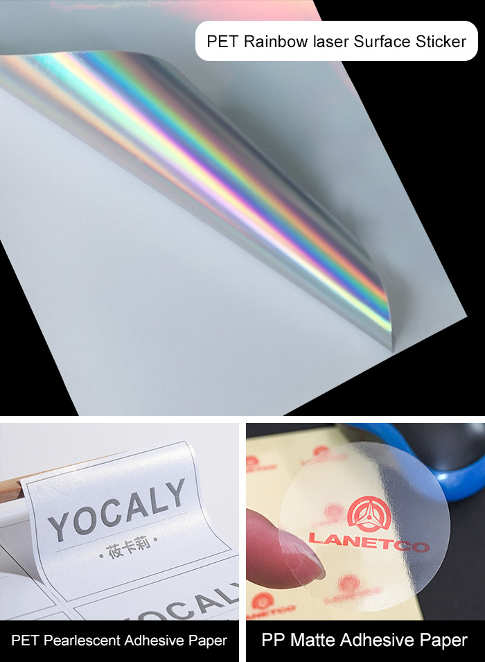 PET Rainbow Laser Surface Self Adhesive Photo Paper A4 For Stickers