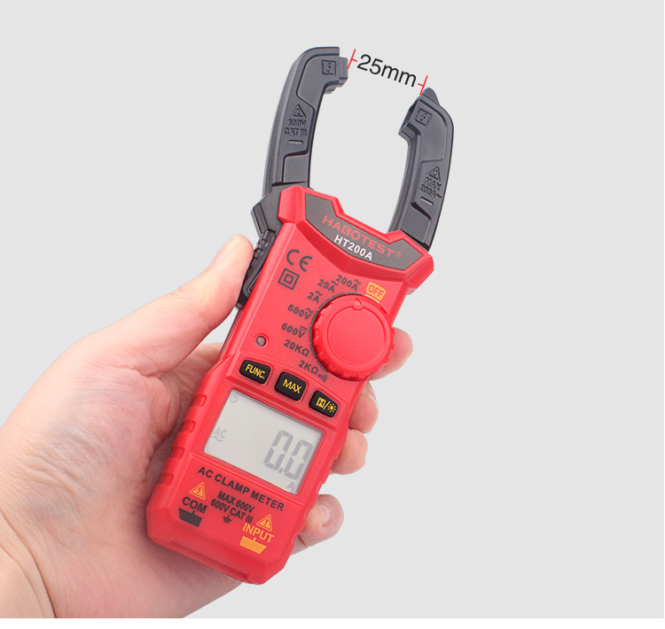 Data Hold And Back Light 2000 counts Habotest Clamp Meter