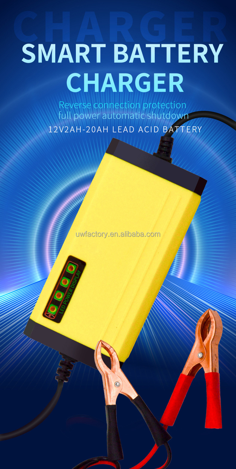 Direct Support 13.8V 2A 3A 5A Lead Acid Battery Charger for 12V Battery and Motorcycle Electric Tool Customization