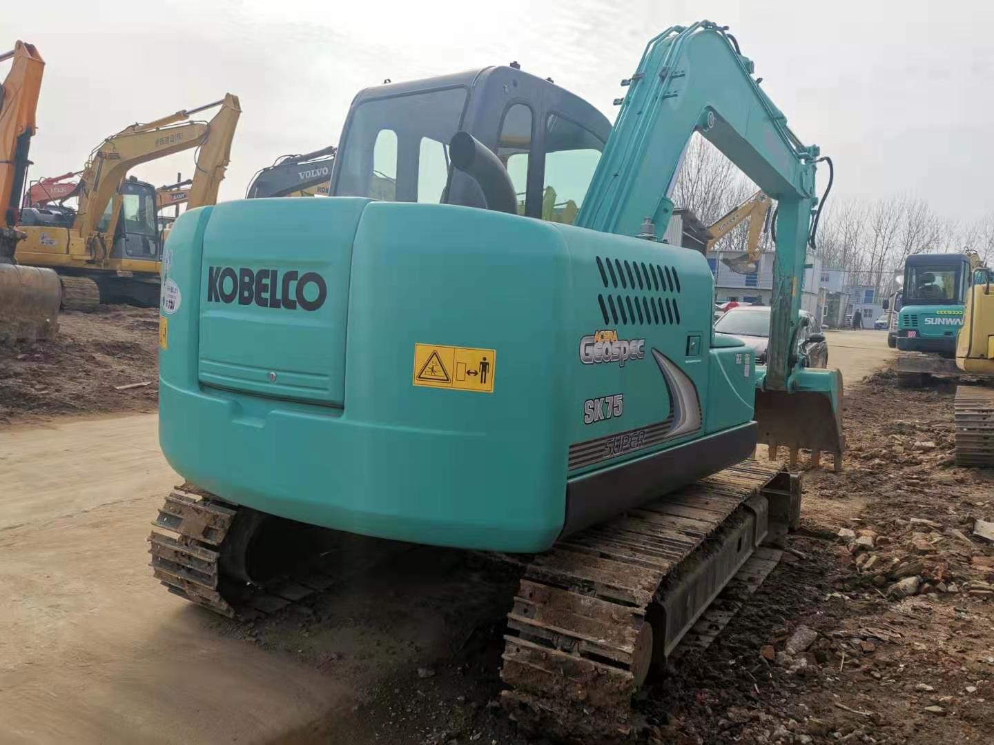 Turbocharging Fuel Saving SK75-8 Used Kobelco Mini Excavator