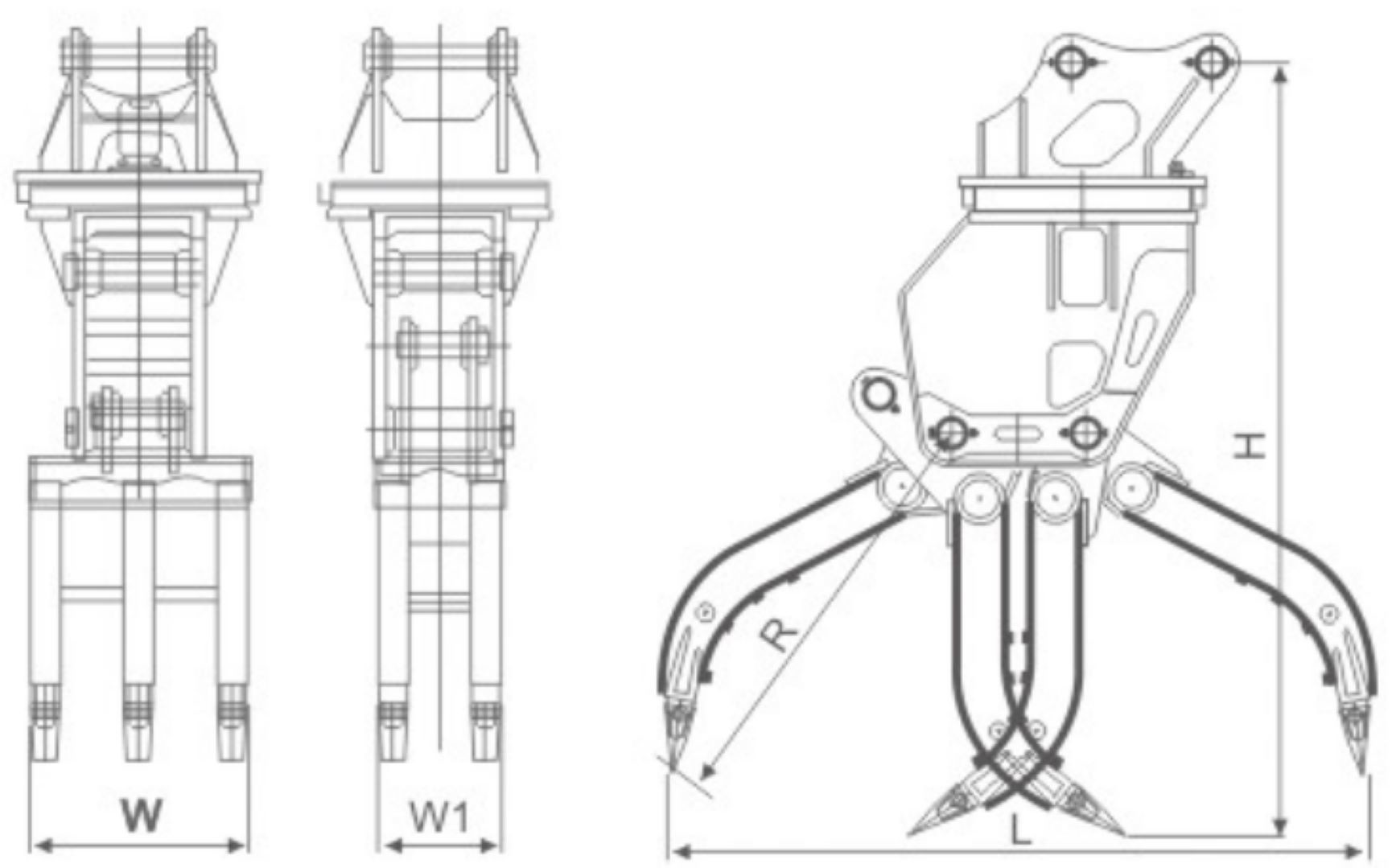 OEM Robust Excavator Grapple Bucket Hydraulic Excavator Rock Grab