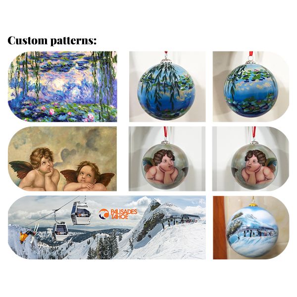 Factory Price Customizable Hand Painted Glass Ball for Holiday Parties Christmas Tree Ornaments ODM/OEM Factory Direct