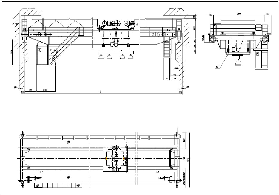 Span 25m Double Girder Workshop Overhead Crane A5-A7 Working Duty