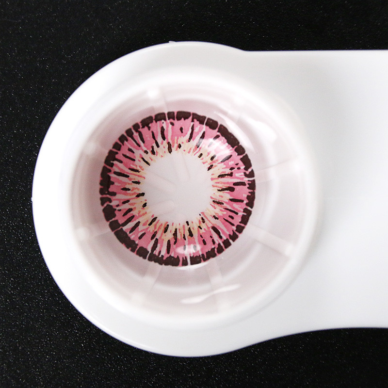 Cosmetic Pink Hazel Grey Lens Colour 14.2 Mm For Light Eyes