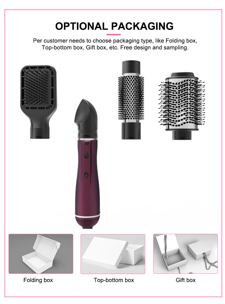 ABS Electric Hair Brush Dryer , Ionic 4 In 1 Hot Air Brush 1000W