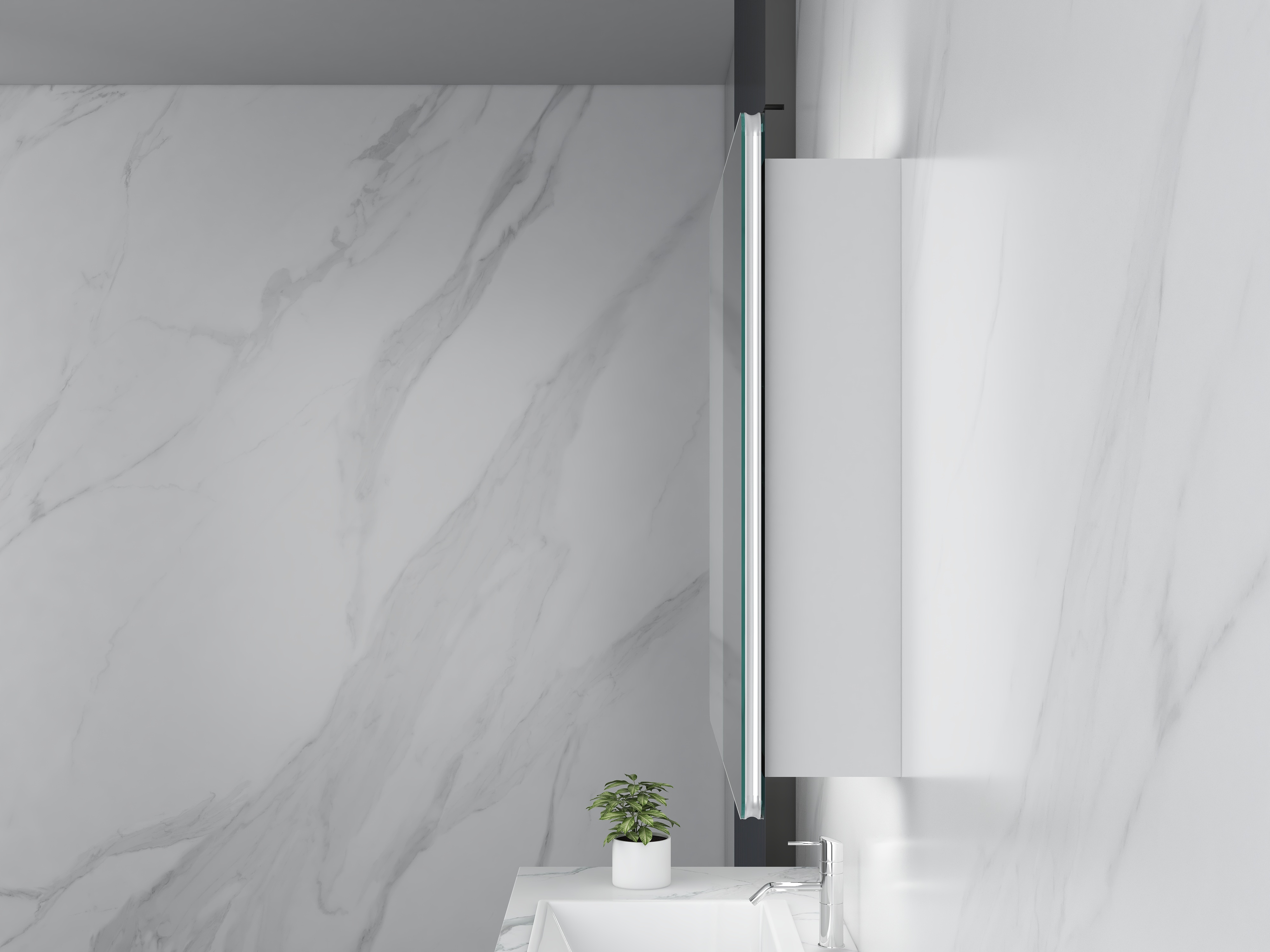 Hotel Custom Illuminated Bathroom Mirrors Safety Wall Mount Moisture Resistant