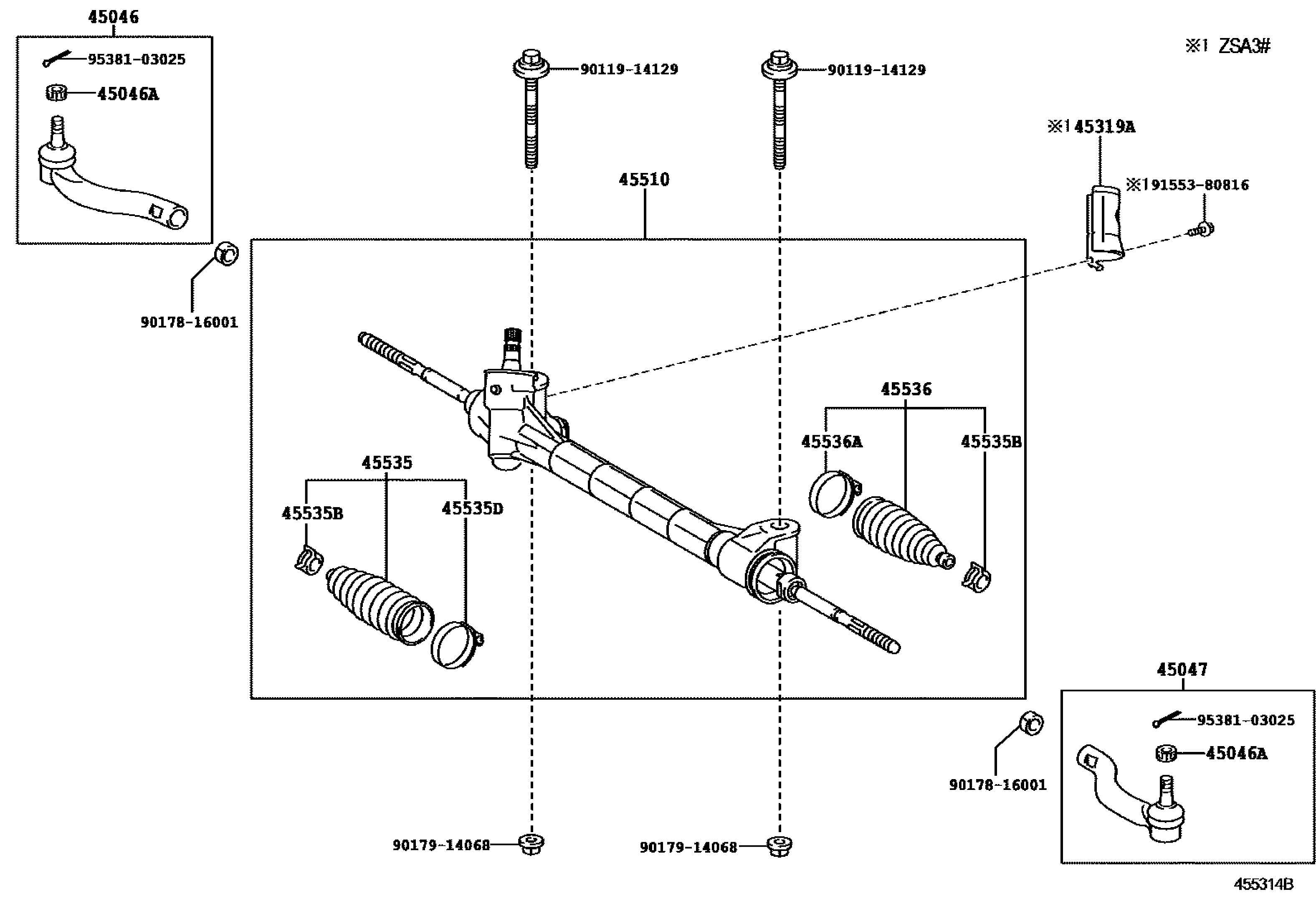Yes Toyota RAV4 Hydraulic Steering Rack 45510-42010 for SR-1012 MASUMA 45510-42060