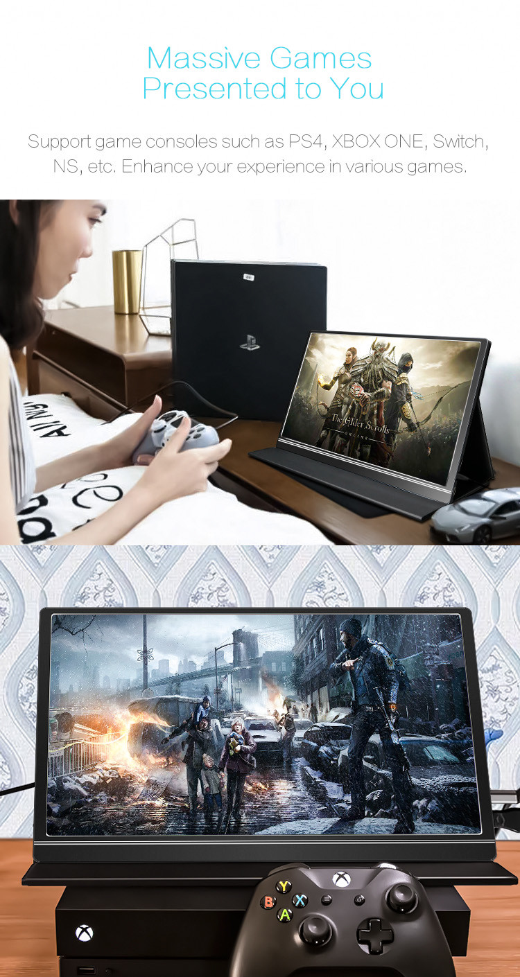 15.6 Inch IPS Synchronized Screen 1080P HDR Portable Gaming Monitor