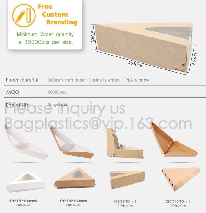 Triangle Food SLICE CAKE BOX, Salad, HUMBURGER BOX, BOAT TRAY, LUNCH BOX, HANDLER, CARRIER, BOWL, CUP 1