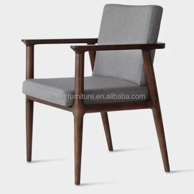 Home Living Room Furniture Modern Luxury Dining Chair with Canvas Cover and Solid Wood Frame