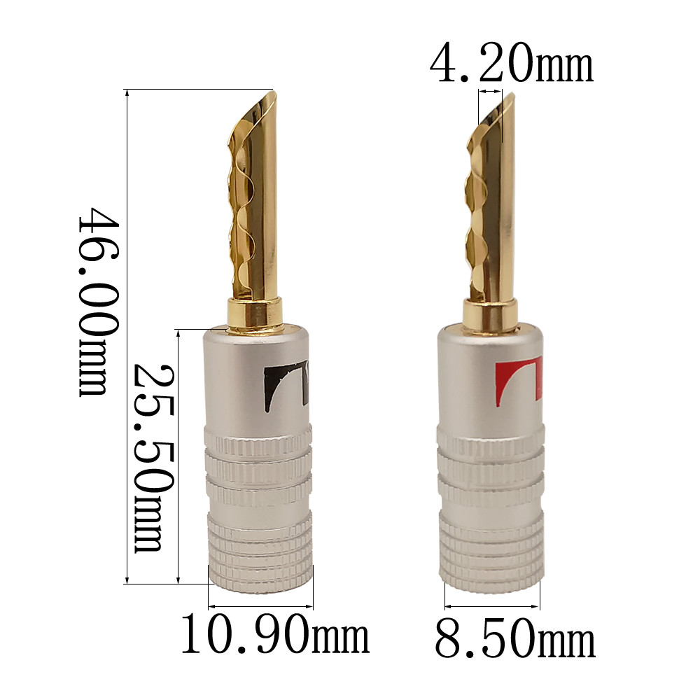 Practical Copper Nakamichi Speaker Plugs , Male Nakamichi Banana Connectors