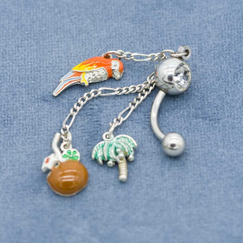 Silver Plated Surgical Steel Belly Button Rings 12mm Summer Wearing