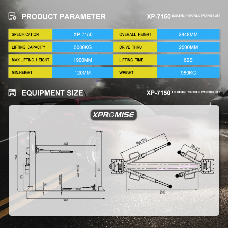 Garage Lifting Equipment Hydraulic Two Post Car Lift Ce Approved Safe Electronic Automatic Control