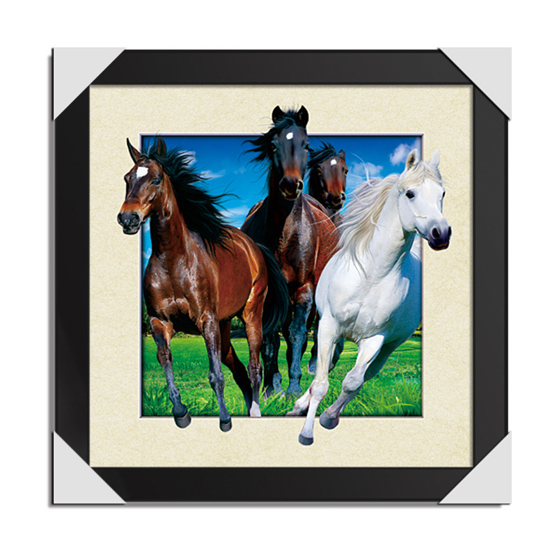 5D Running Horse Image 3D Lenticular Printing Service MDP Frame