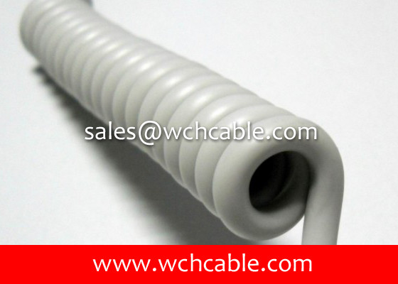 5 Cores UL Approve Flexible Spiral Cable With High Retractable Force RoHS Compliant