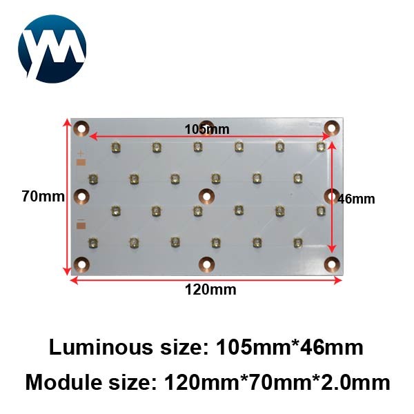 UV Light Module 72W Printed UV LED Module UV High Power Chip LED Lamp Beads