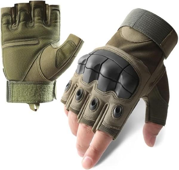 Polyurethane Palms Mens Waterproof Fingerless Gloves Outdoor Tactical Gear