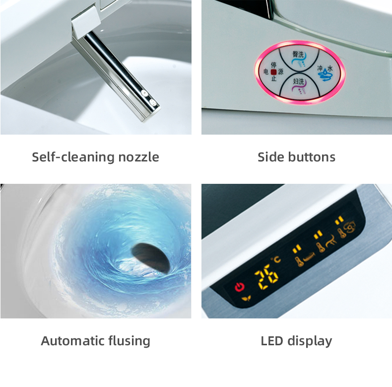 American Standard Bathroom Smart Toilet , One Piece Round Toilet 520 Mm Height