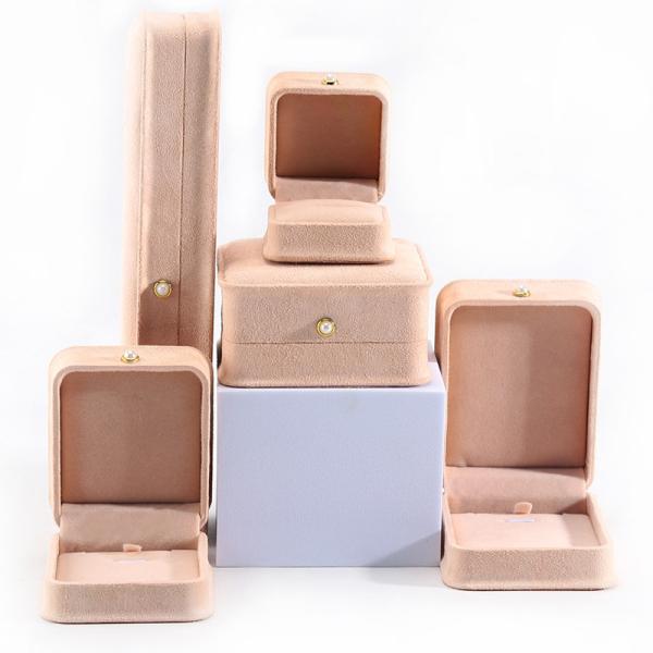 Customized Rectangle Velvet Jewelry Box For Packaging Bracelets Earrings