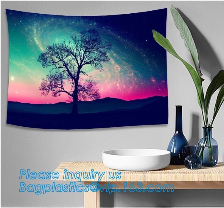 Bohemian Reusable Eco Bags Sun Moon Custom Printed Hippie Tapestry Wall Hangings