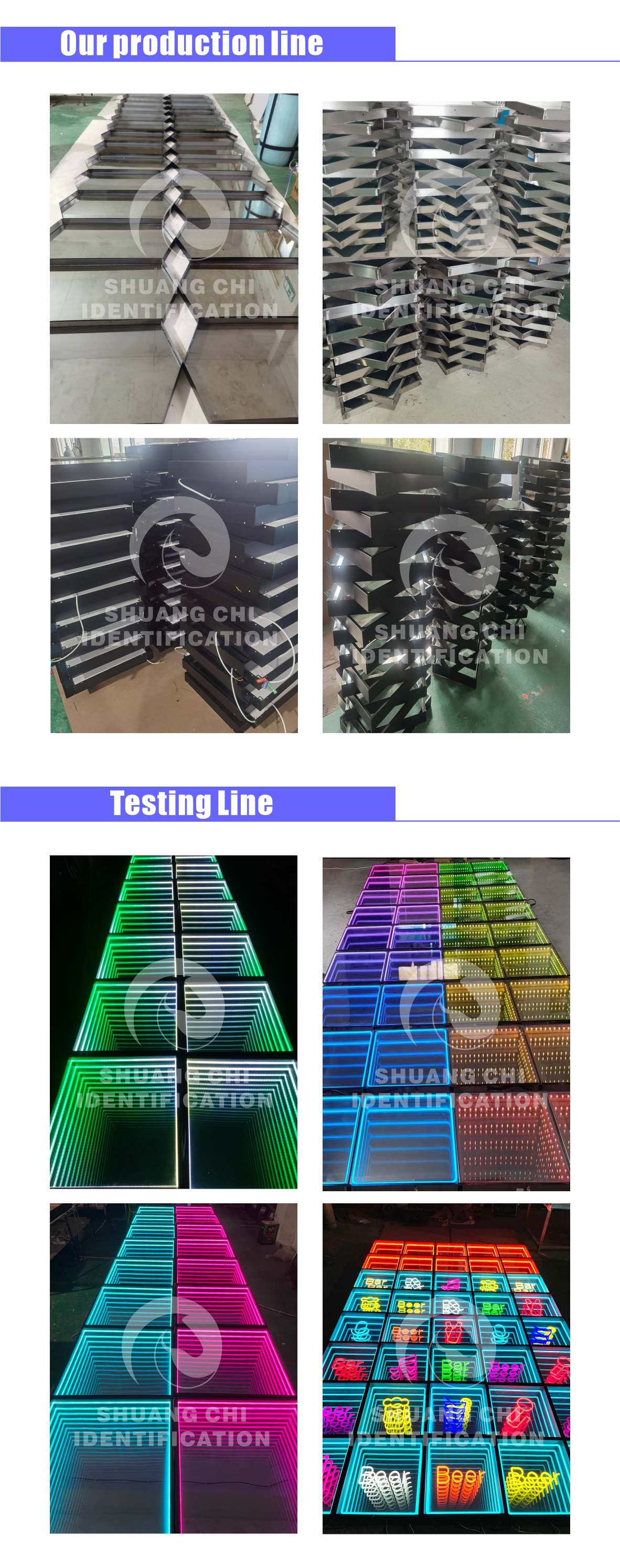 3D Infinity Mirror Video Light LED Dance Floor For Wedding Party Customization
