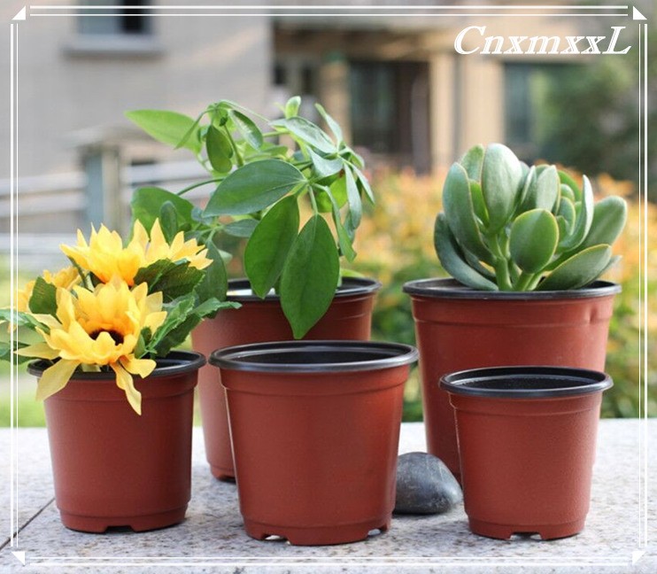 75pcs Flexible Sturdy Plastic Flower Pots HDPE Waterproof 6 Inch Plastic Pots