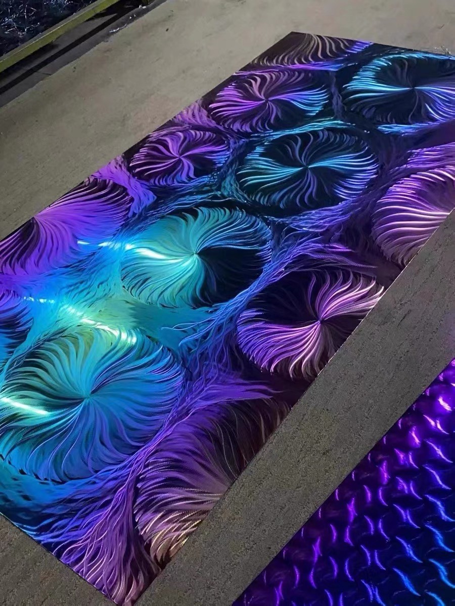 201 304 316 Color 3D Polished Pattern Stainless Steel Sheet For Wall Decoration