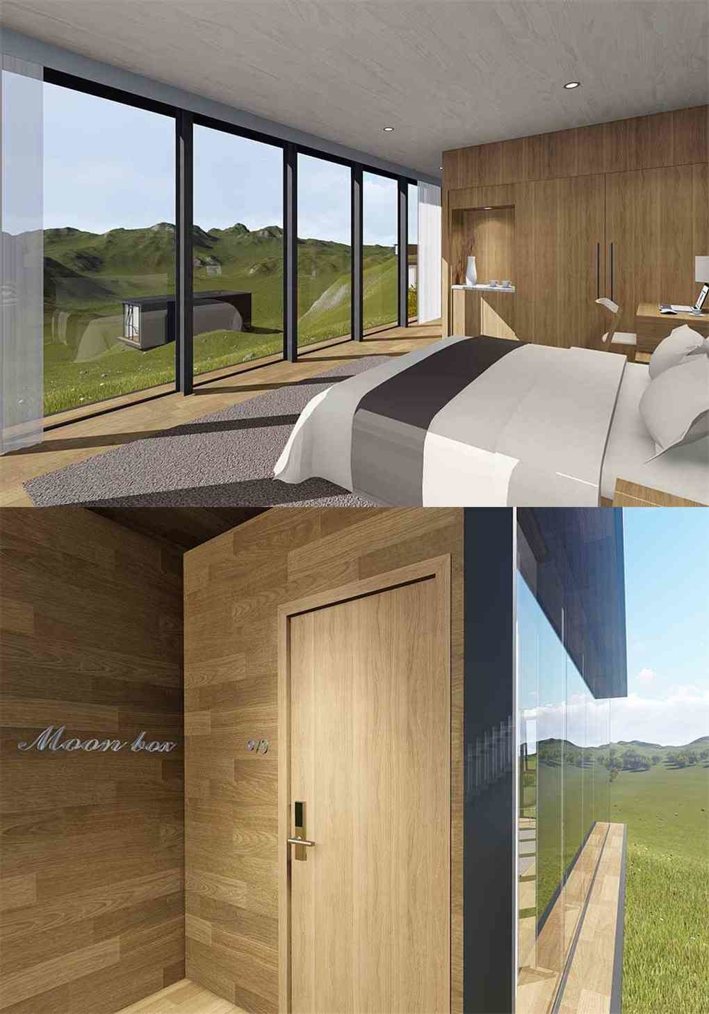 Gray Wood Modern Prefab Houses / Prefab Steel Homes Easy Installation