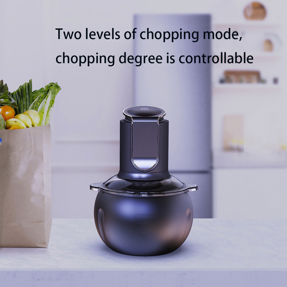 500w Mini Meat Chopper 3.2l Capacity Stainless Steel Bowl 2 Speed