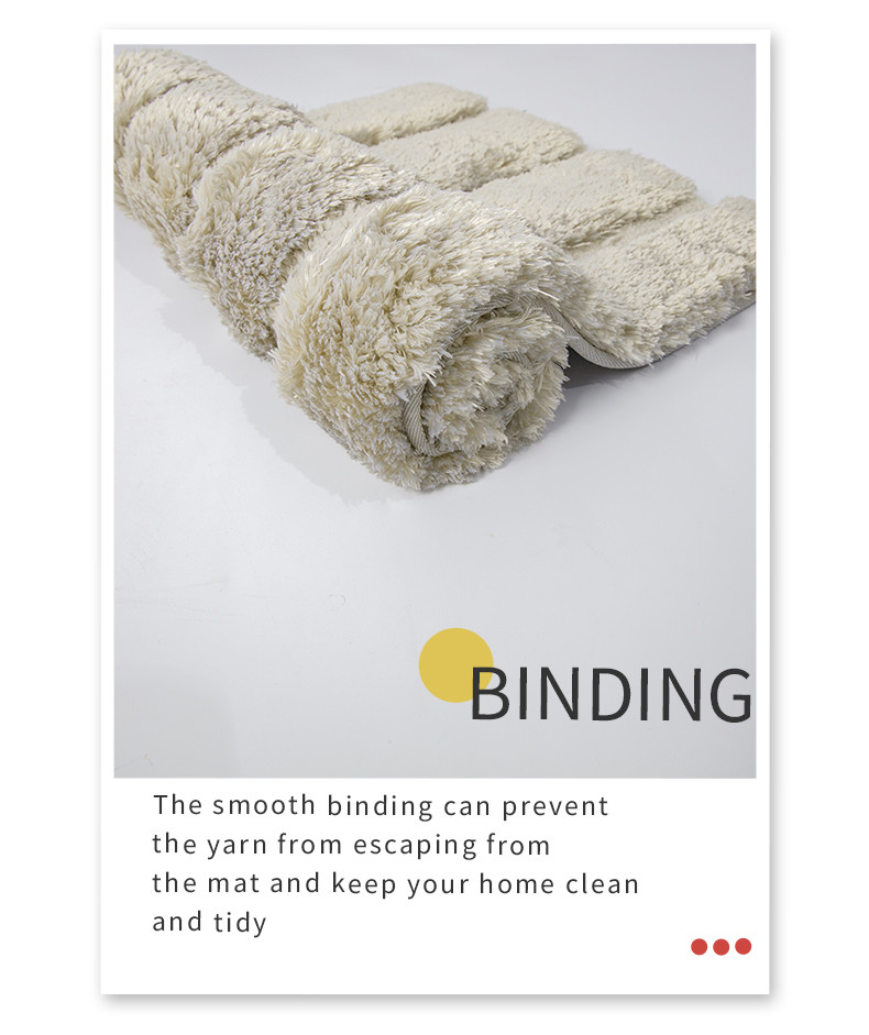 Washable Shaggy Rubber Backed Bath Mat For Bathroom