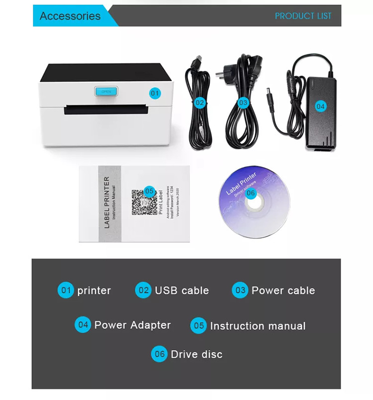 110mm Bluetooth Shipping Thermal Label Printer 4x6 150mm / S