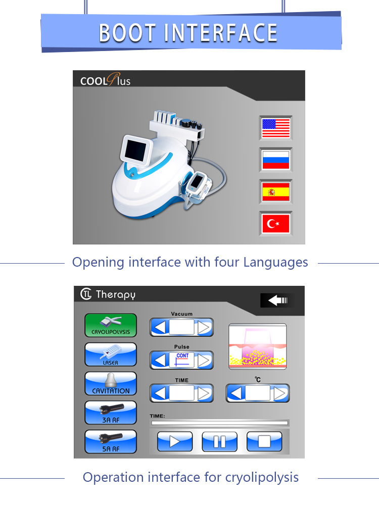 Cryo Cryolipolysis Slimming Cavitation Fat Loss Machine 4 In 1 Low Intensity